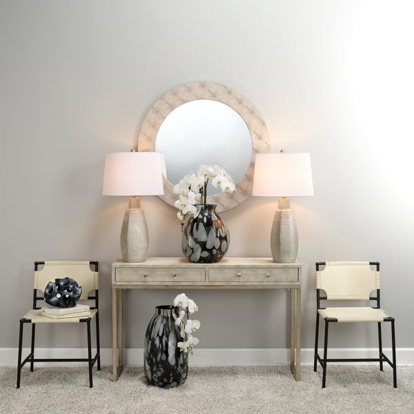 Asher Leather Dining Chair, White
