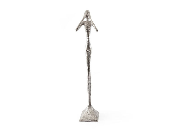See No Evil Sculpture, Silver Leaf, Large 81"H