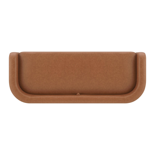 Wendy KD Faux Leather Storage Bench, Vintage Cider