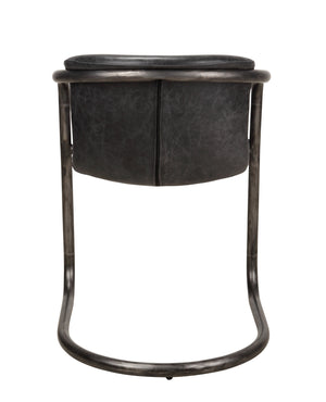 Moe's Freeman Dining Chair Set in Onyx Black Leather