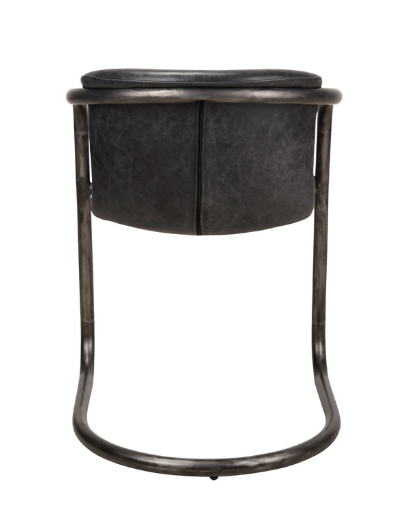 Moe's Freeman Dining Chair Set in Onyx Black Leather