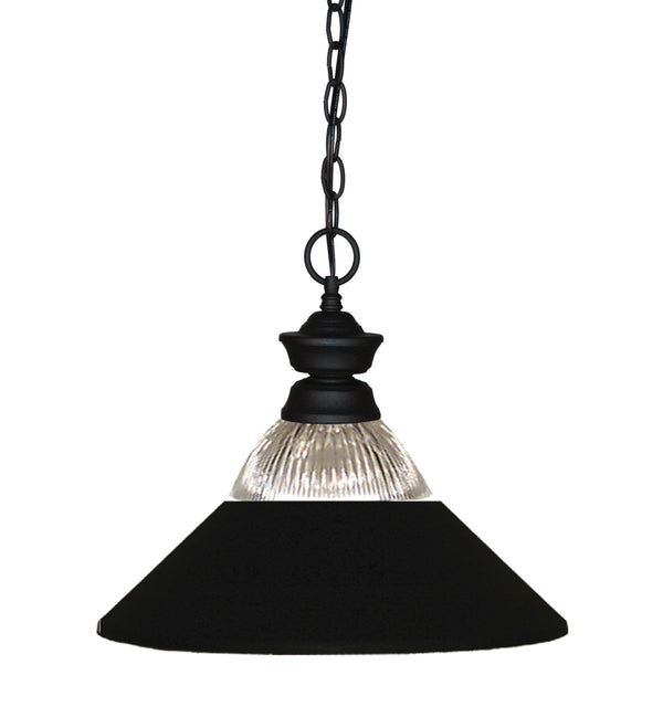 Shark 1 Light Pendant in Matte Black Finish