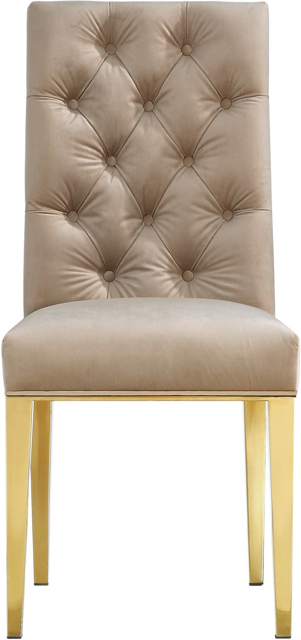 Orville Dining Chair In Beige Velvet