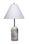 Holt Travertine Table Lamp with Linen Shade