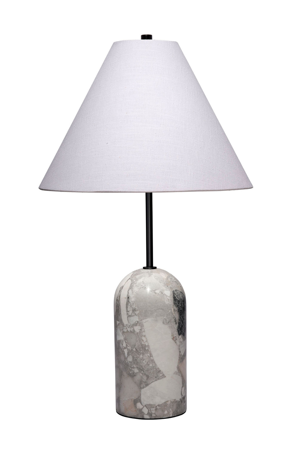Holt Travertine Table Lamp with Linen Shade