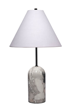 Holt Travertine Table Lamp with Linen Shade