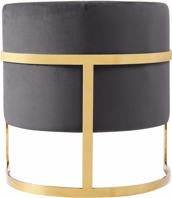 Dallas Accent Chair In Grey Velvet
