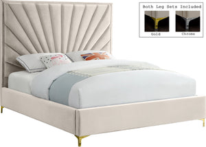 Wilfred King Bed In Cream Velvet
