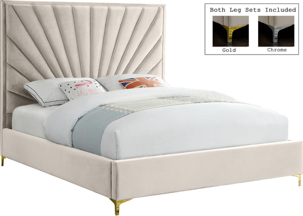 Wilfred King Bed In Cream Velvet