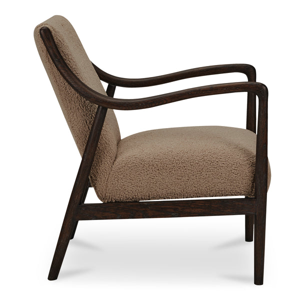 Moe's Yates Accent Chair in Beige Faux Shearling