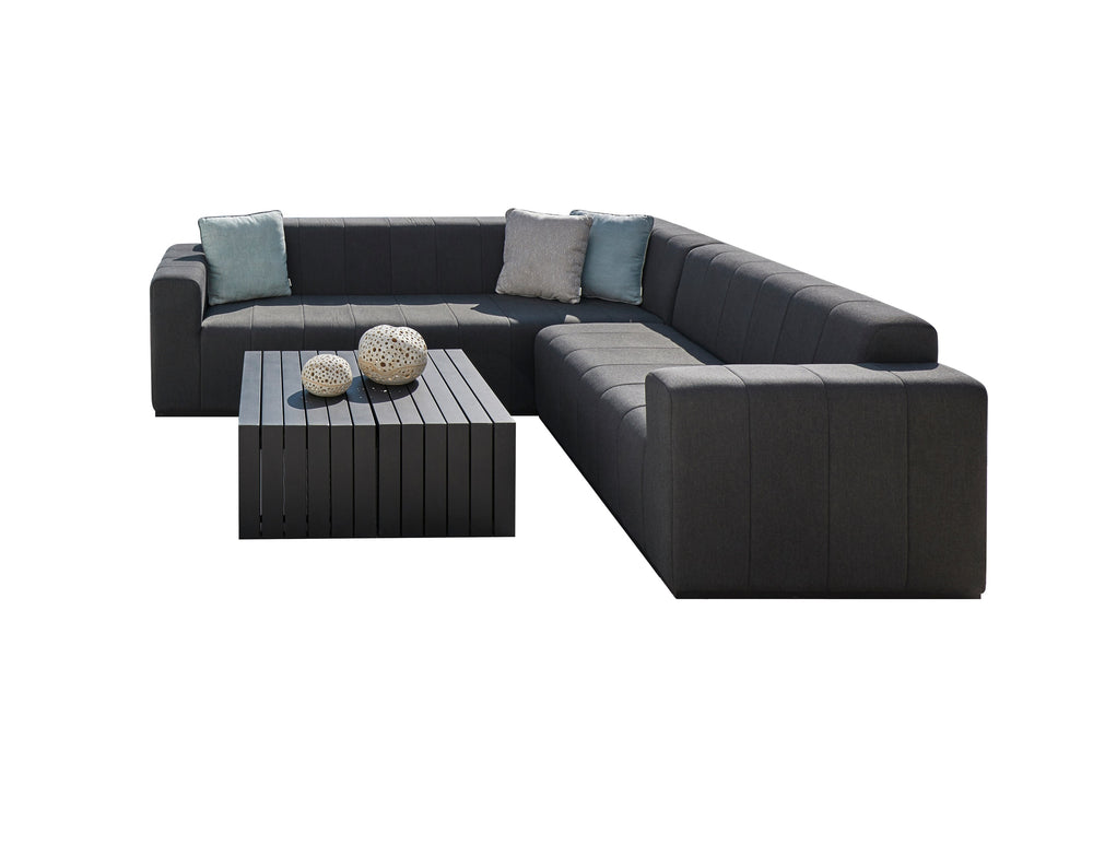 Redondo Sectional heather in grey sunbrella fabric and white frame