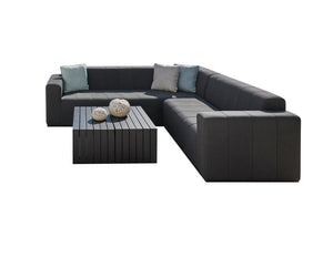 Redondo Sectional heather in grey sunbrella fabric and white frame