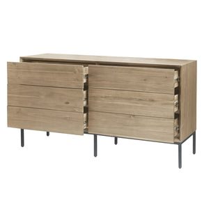 Hathaway KD Dresser 6 Drawers, Drifted Sand