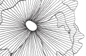 Poppy Flower Wall Art, Silver/Black, Small