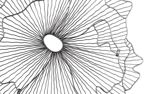 Poppy Flower Wall Art, Silver/Black, Small
