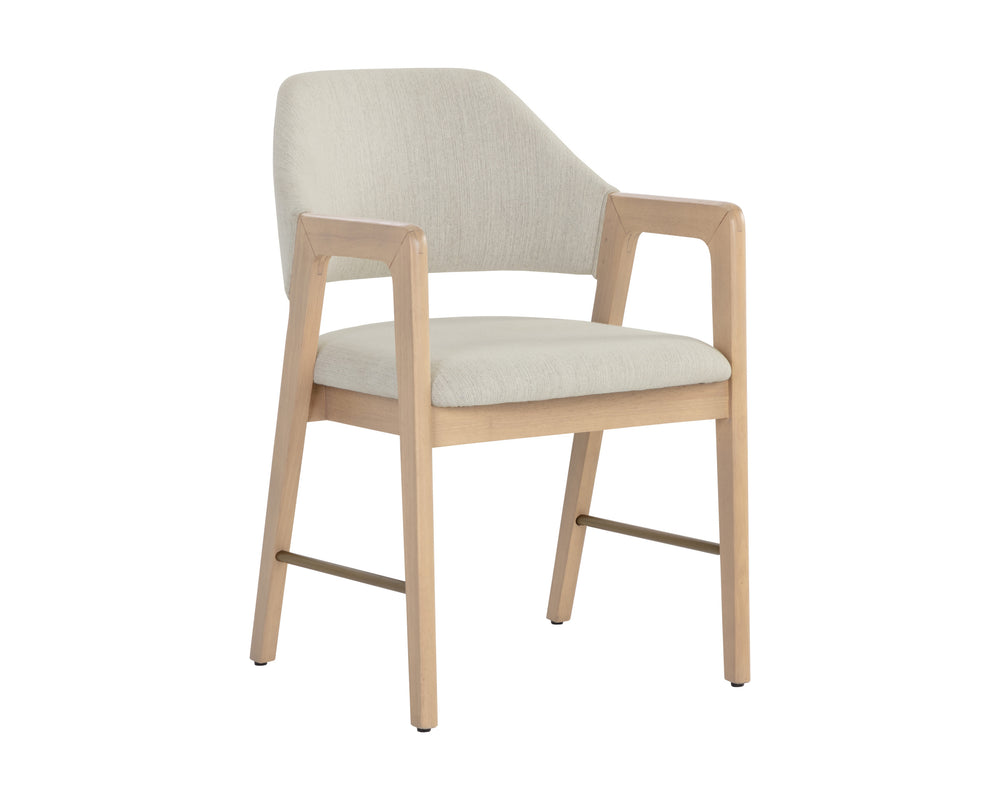 MILTON DINING ARMCHAIR - LIGHT WASH - MINA IVORY