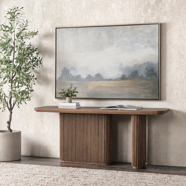 Vander Solid Wood Console Table with Oak Veneer
