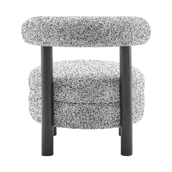 Esther Boucle Accent Chair, Speckled White 