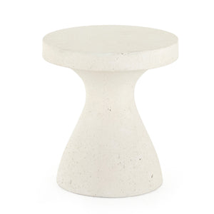 Koda Outdoor End Table In Textured White
