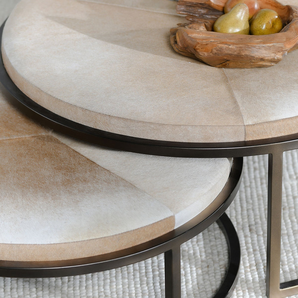 Hayword Nesting Coffee Tables Set of 2 with Hide Tops