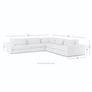 Bloor 5 Piece Sectional in Essence Natural