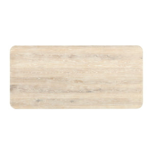 Vander Solid Wood Rectangle Dining Table, Cream Washed