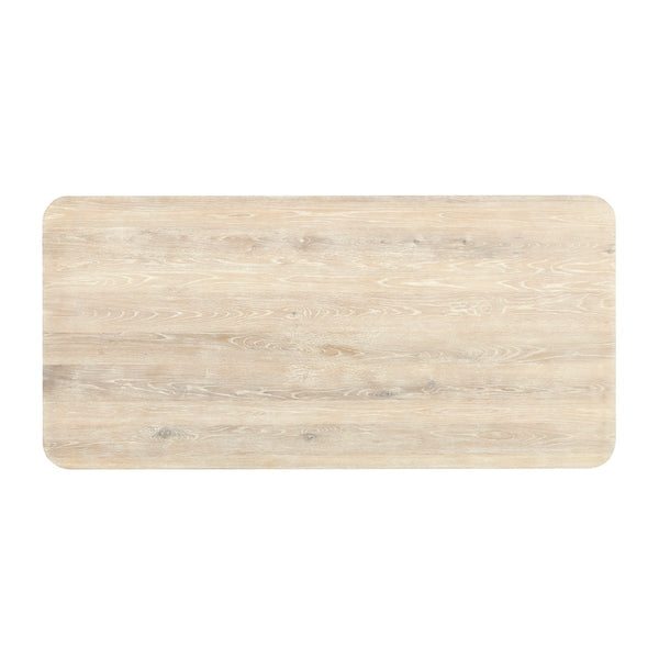 Vander Solid Wood Rectangle Dining Table, Cream Washed
