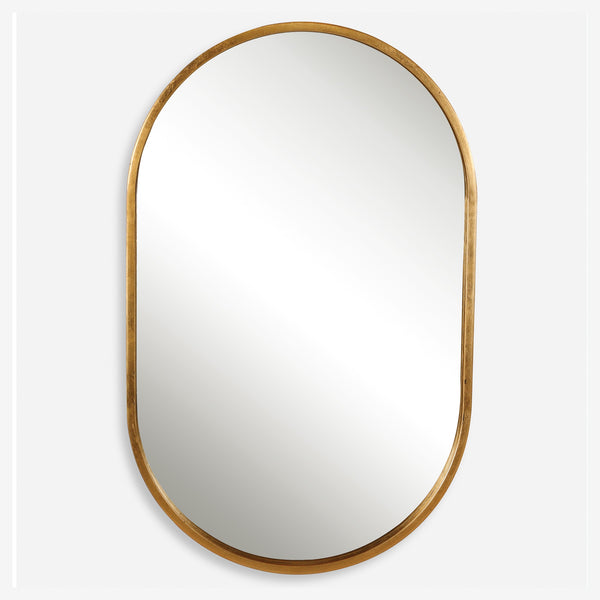 Varina Minimalist Gold Oval Mirror