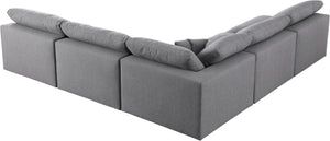 Carmen Cloud Modular Sectional In Grey Linen Fabric