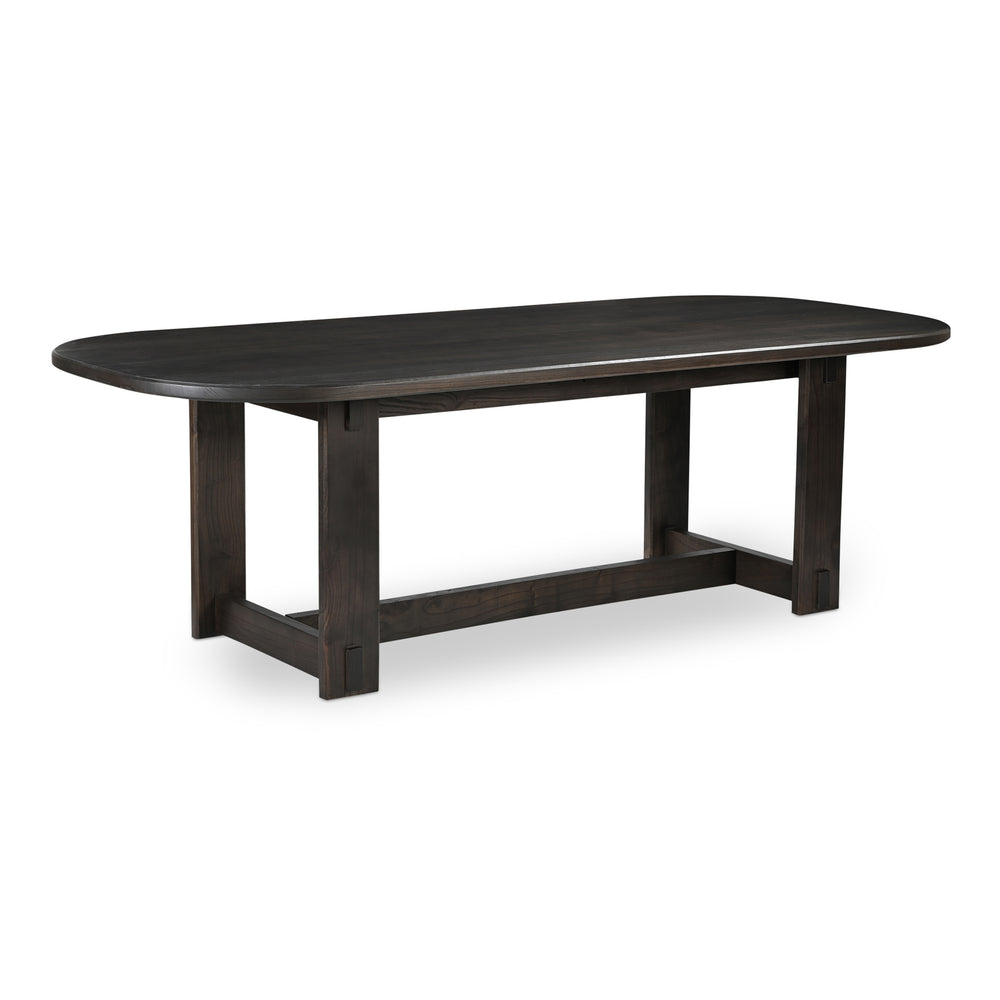 Glenn Oval Dining Table in Dark Brown Neem Wood