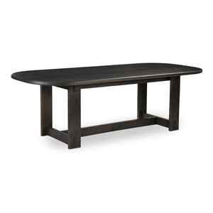 Glenn Oval Dining Table in Dark Brown Neem Wood