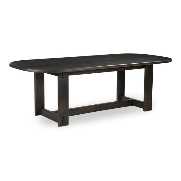 Glenn Oval Dining Table in Dark Brown Neem Wood