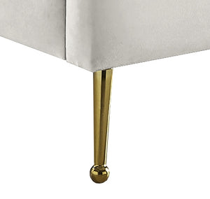 Anita Twin Bed In Cream Velvet