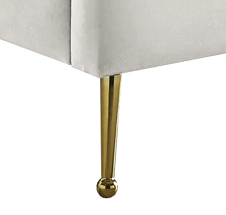 Anita Twin Bed In Cream Velvet