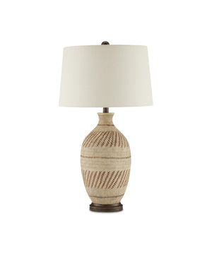 Faiyum Table Lamp In Tan & Brown & Hand Rubbed Bronze
