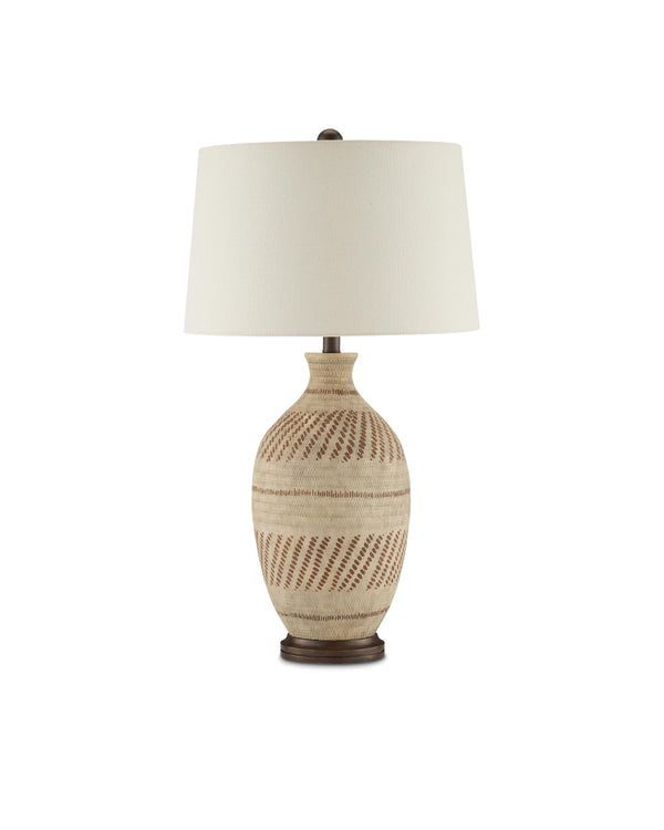 Faiyum Table Lamp In Tan & Brown & Hand Rubbed Bronze