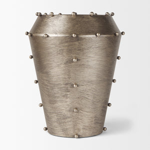 Elio 12.2H Large Champagne Metal W/Studs Vase
