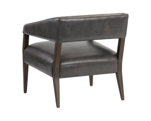CARLYLE LOUNGE CHAIR - BRENTWOOD CHARCOAL LEATHER