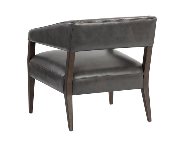 CARLYLE LOUNGE CHAIR - BRENTWOOD CHARCOAL LEATHER