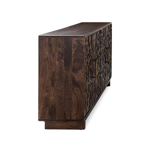 Albero Solid Wood 4-Drawer Buffet in Kona Brown