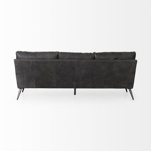 Cochrane 82L x 33W x 32.3 Black Leather Three Seater Sofa