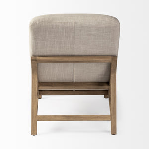 Pierre Beige Fabric Upholstered Armless Chaise Lounge Chair