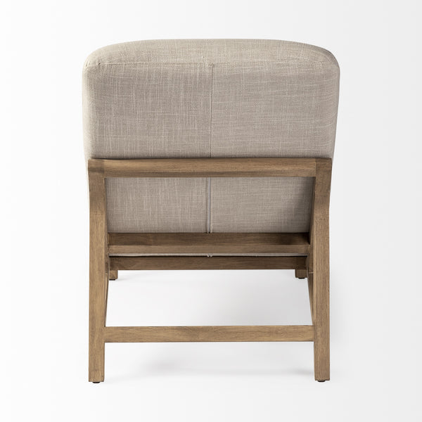 Pierre Beige Fabric Upholstered Armless Chaise Lounge Chair