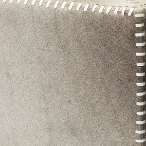 Grey Hair on Hide Ottoman, Small