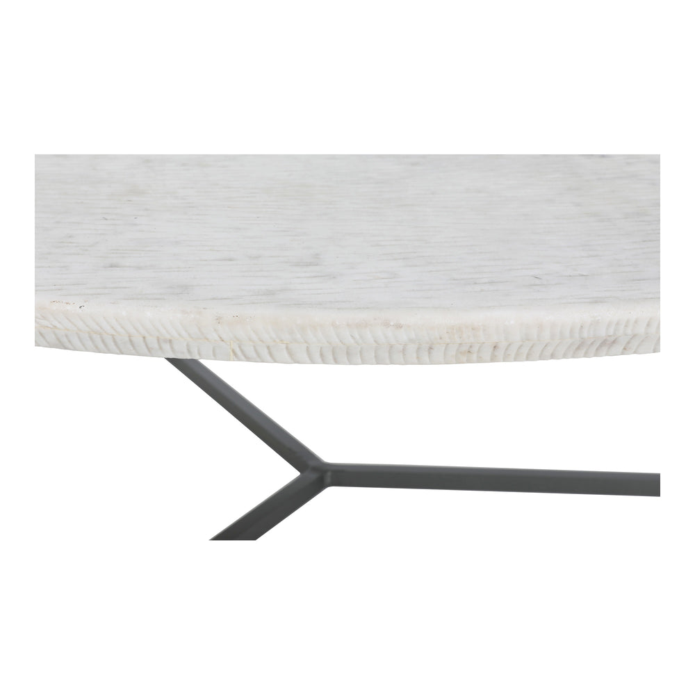 Chloe Coffee Table with Marble Top and Iron Legs