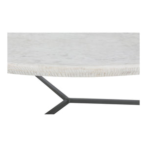 Chloe Coffee Table with Marble Top and Iron Legs