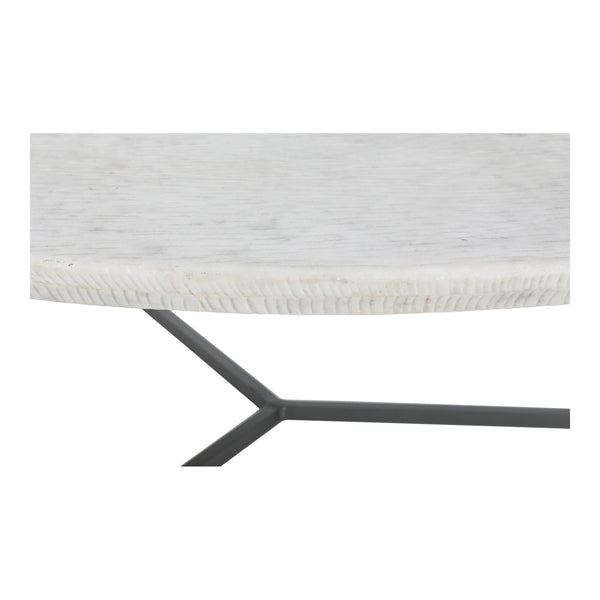 Chloe Coffee Table with Marble Top and Iron Legs