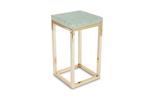 Square End Table Base, Polished Brass, w/ PC Top