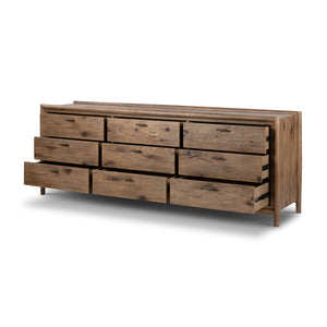 Glenview 9 Drawer Dresser In Weathered Oak