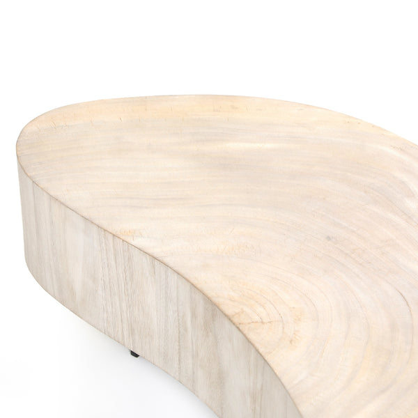 Avett Coffee Table Short Piece In Bleached